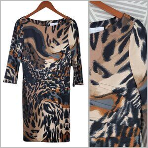 Jessica Simpson Sheath Dress Size 8 Career Sheath Animal Print Leopard Cheetah